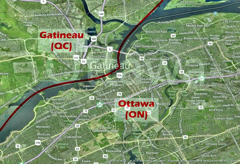 Los mejores lugares para vivir en Canadá (2016) 2 Ottawa-Gatineau, vista aérea